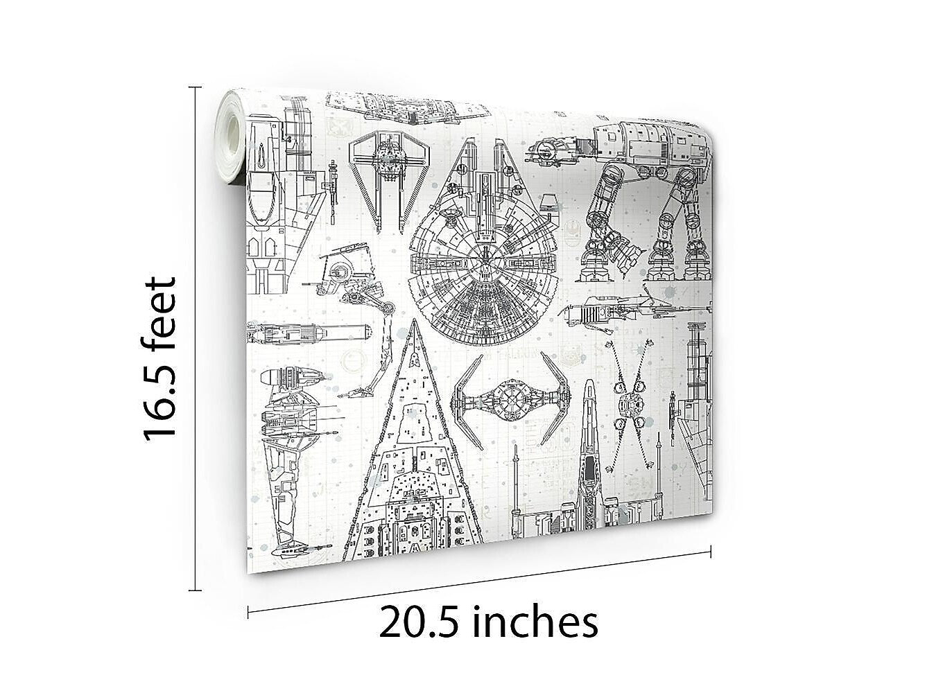 RoomMates Star Wars Blueprint Contemporary Wallpaper, Movies & TV (RMK11036WP)