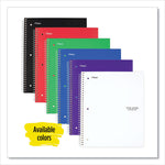 Wirebound Notebook, 1-Subject, Wide/Legal Rule, Randomly Assorted Cover Color, (100) 10.5 x 8 Sheets