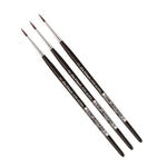 da Vinci TOP-ACRYL Oil and Acrylic Synthetic Bristle Red-Brown Round Brush, 3 Brushes/Pack (DVXVA7785K2-3)