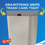 CloroxPro Glad ForceFlex 13 Gallon Tall Kitchen Trash Bag, 23.75" x 24.88", Low Density, .72 mil, Gray, 100/Box (70427)