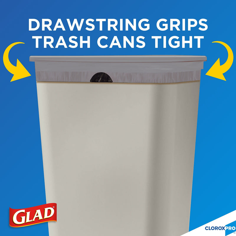 CloroxPro Glad ForceFlex 13 Gallon Tall Kitchen Trash Bag, 23.75" x 24.88", Low Density, .72 mil, Gray, 100/Box (70427)