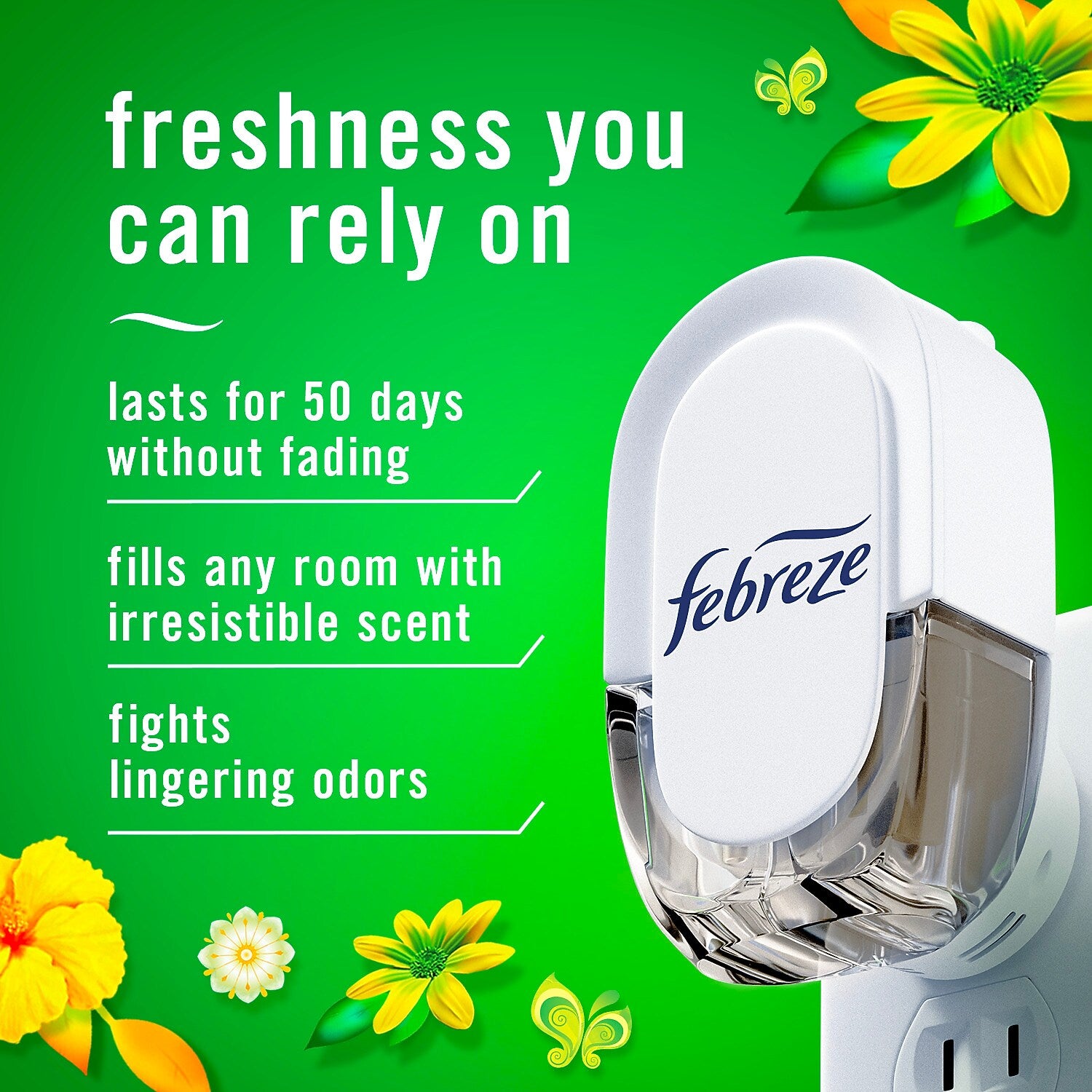 Febreze Fade Defy Plug Air Freshener Warmer Refill, Gain Original Scent, 0.87 fl. oz., 3/Pack (54341)