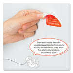 Beacons Smart Stickers for Whiteboards, Reusable Triangles, 2.5" x 2.5", Fluorescent Orange, 4 Pieces