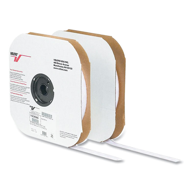 Sticky-Back Fasteners, Hook Side, 1" X 75 Ft, White