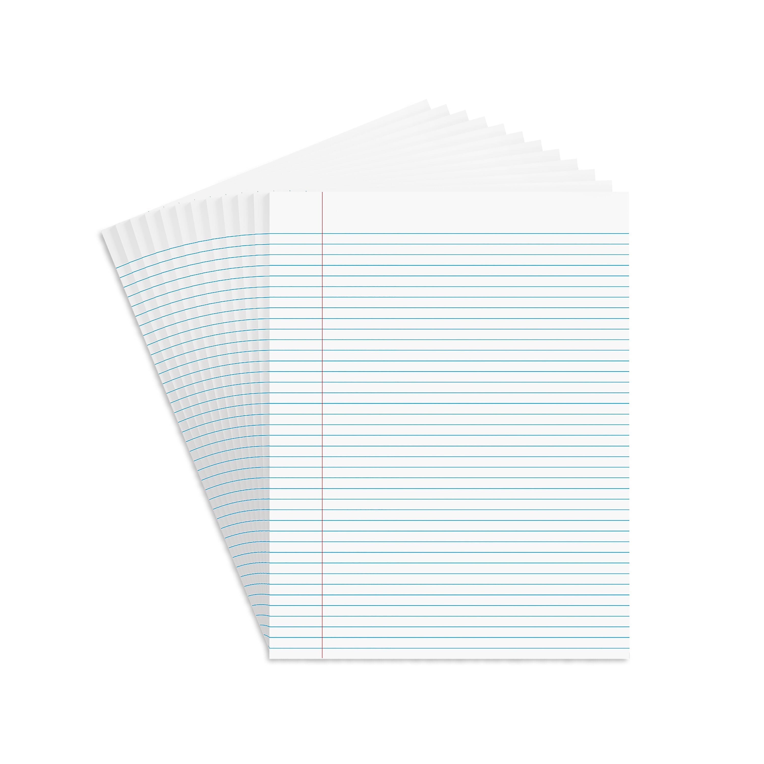 Staples Notepads, 8.5" x 11" (US letter), Narrow Ruled, White, 50 Sheets/Pad, Dozen Pads/Pack (ST57420)