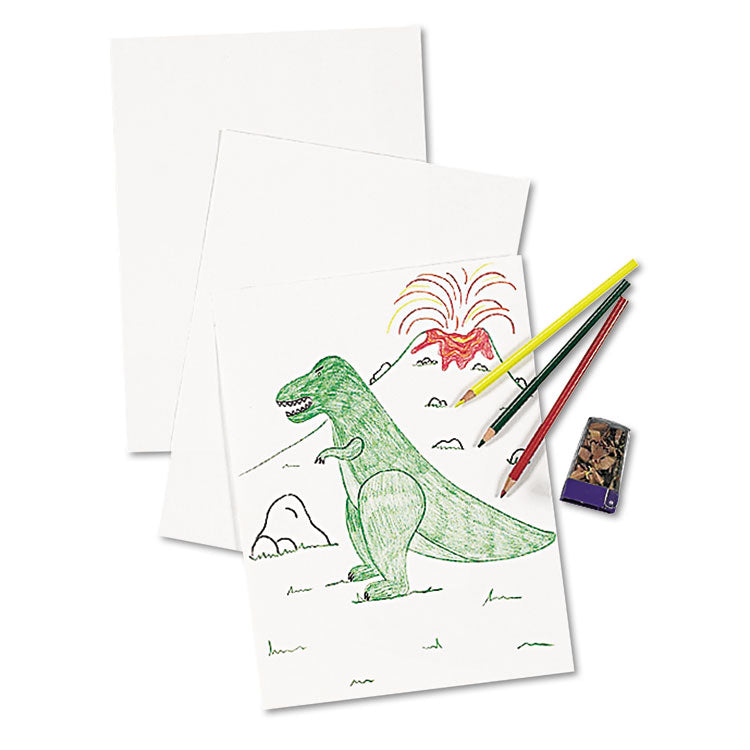 White Drawing Paper, 47 lb Text Weight, 12 x 18, Pure White, 500/Ream