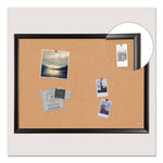 Cork Bulletin Board, 24" x 18" (Actual Size: 23" x 17"), Tan Surface, Black Wood Frame