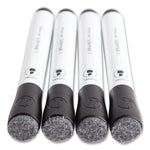 Chisel Tip Low-Odor Dry-Erase Markers With Erasers, Broad Chisel Tip, Black, Dozen