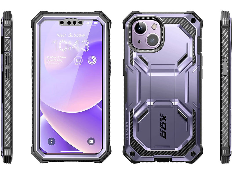 i-Blason Armorbox Metallic Purple Rugged Case for iPhone 14 (iPhone2021/22-6.1-Armorbox-SP-Mauve)
