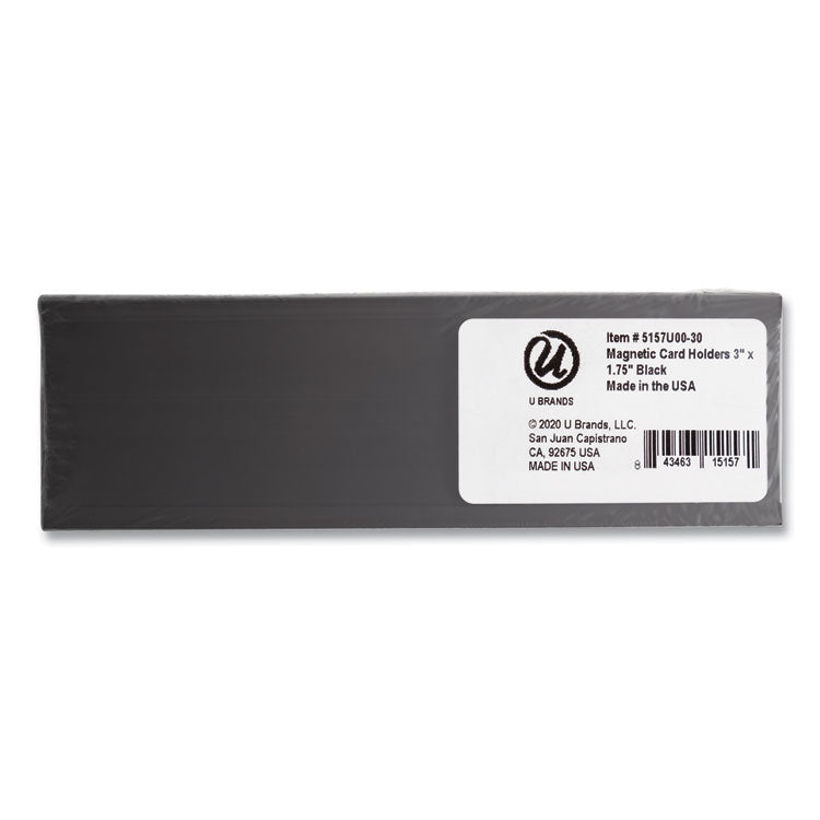 Magnetic Card Holders, 3 X 1.75, Black, 10/pack