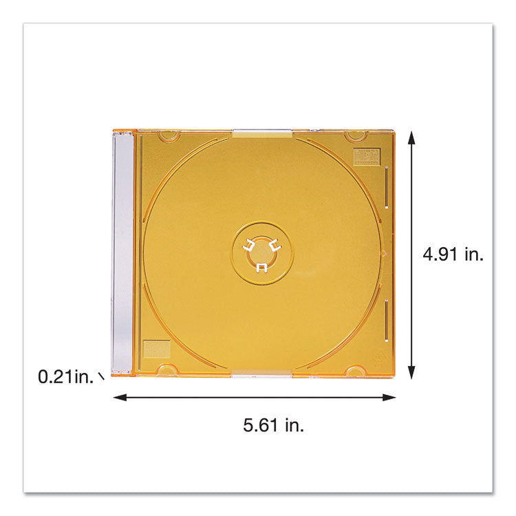Cd/dvd Slim Case, Assorted Colors, 50/pack