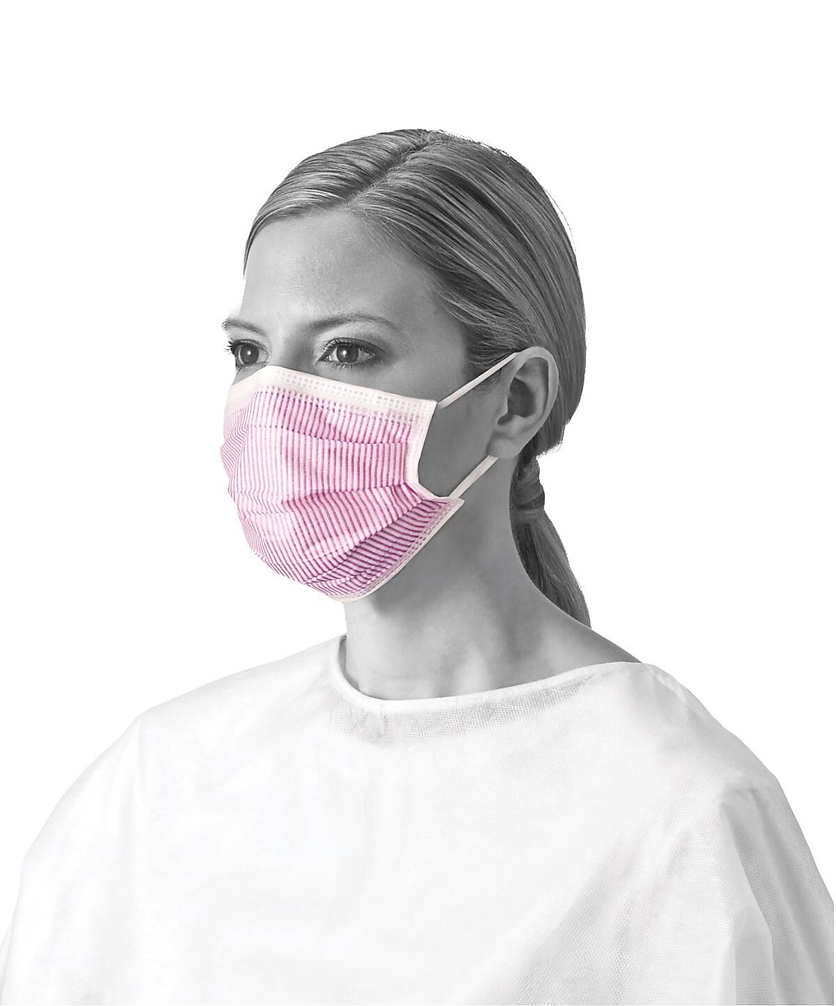 Medline Disposable ASTM Level 3 Procedure Face Masks with Earloop, Purple/White, 300/Carton (NON27712EL)