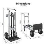 Cosco Convertible Hand Truck, 1000/800 lb. Capacity, Aluminum (12204ASB1E)