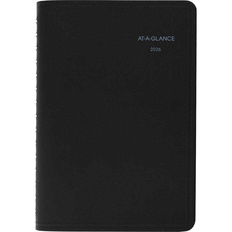 2026 AT-A-GLANCE QuickNotes 5" x 8" Daily & Monthly Appointment Book, Faux Leather Cover, Black (76-04-05-26)