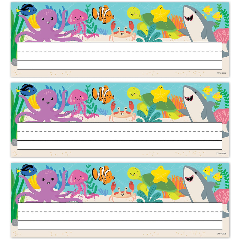Creative Teaching Press Sea Friends School Name Plates, 9.5" x 3.75", 36/Pack, 3 Packs/Bundle (CTP11028-3)