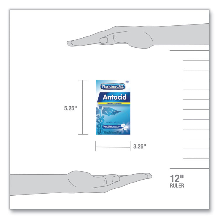 Antacid Calcium Carbonate Medication, Two-Pack, 50 Packs/box