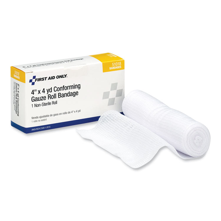 First Aid Conforming Gauze Bandage, Non-Sterile, 4" Wide