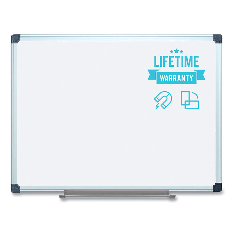 Porcelain Value Dry Erase Board, 36" x 48", White Surface, Satin Aluminum Frame