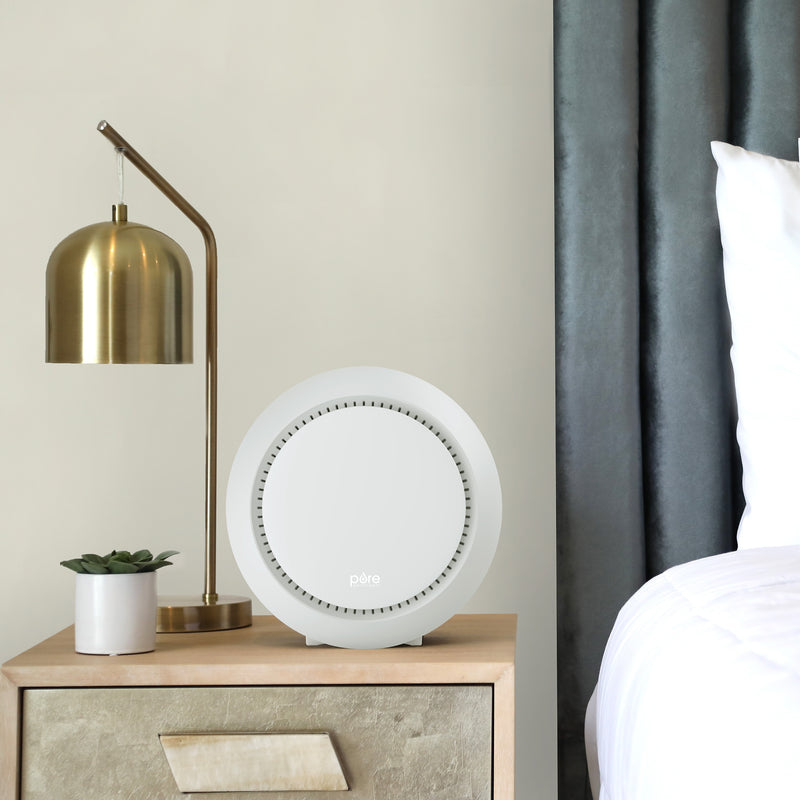 Pure Enrichment PureZone Halo True HEPA Air Purifier, Oyster Gray (PEAIRDSK-OG)