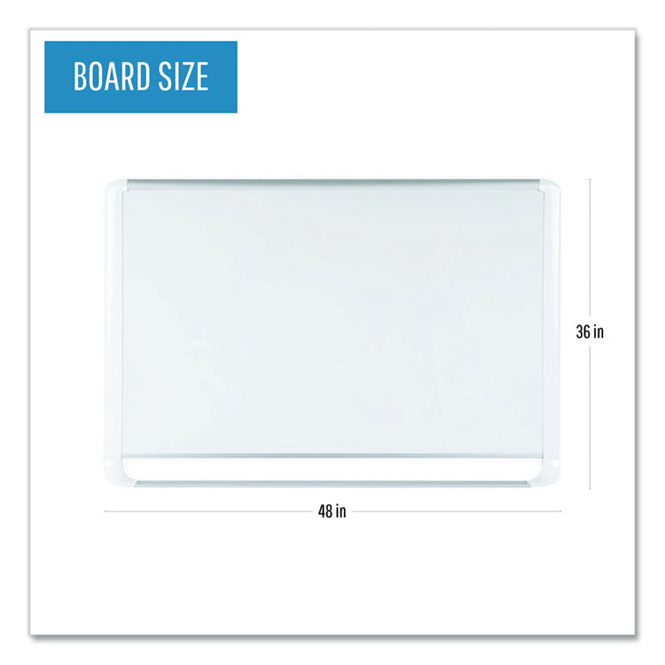 Gold Ultra Magnetic Dry Erase Boards, 48" x 36", White Surface, White/Natural Aluminum Frame