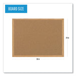 Earth Cork Board, 36" x 24", Tan Surface, Oak Finished Wood Frame