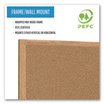 Earth Cork Board, 36" x 24", Tan Surface, Oak Finished Wood Frame