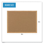 Earth Cork Board, 48" x 36", Tan Surface, Oak Finished Wood Frame