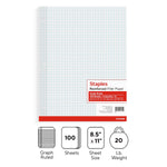 Staples Graph Ruled Filler Paper, 8.5" x 11", White, 100 Sheets/Pack (ST25549G)
