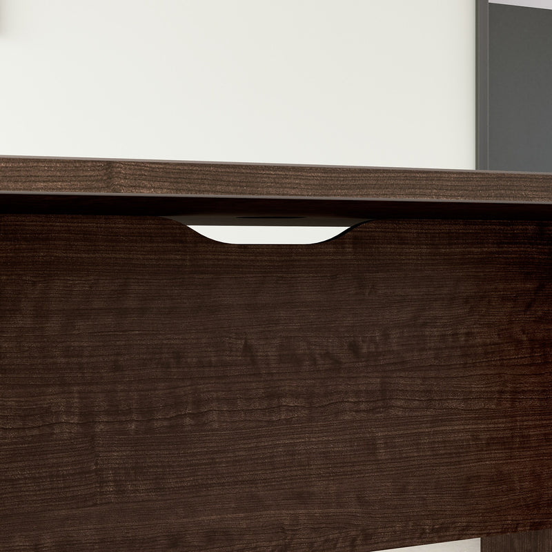 Bush Business Furniture 120W x 48D Boat Shaped Conference Table with Wood Base, Mocha Cherry (99TB12048MRK)