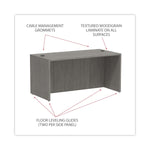 Alera Alera Valencia Series Straight Front Desk Shell, 59.13" x 29.5" x 29.63", Gray