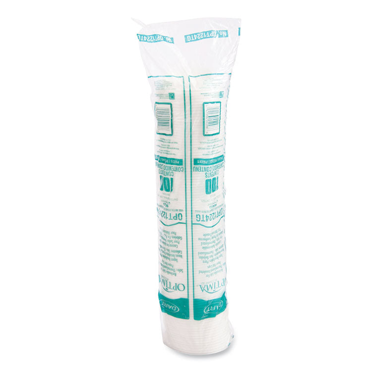 Optima Reclosable Lids for Paper Hot Cups, Fits 12 oz to 24 oz Hot Cups, Plastic, White, 1,200/Carton