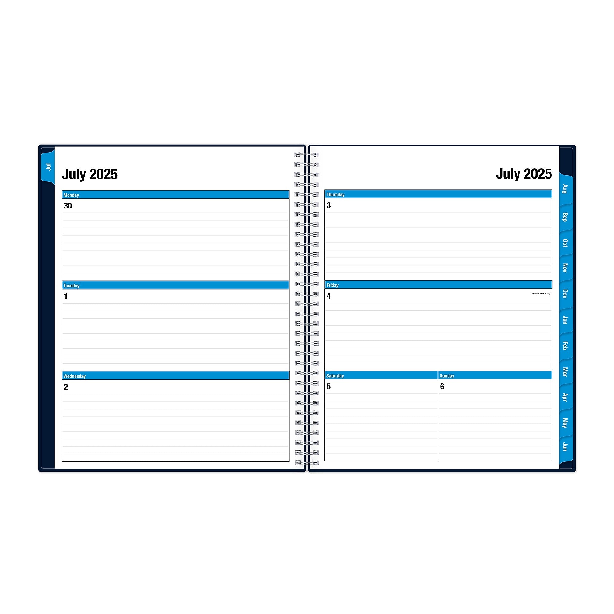 2025-2026 Blue Sky Collegiate 8.5" x 11" Academic Year Weekly & Monthly Planner, Plastic Cover, Navy (148672-A26)