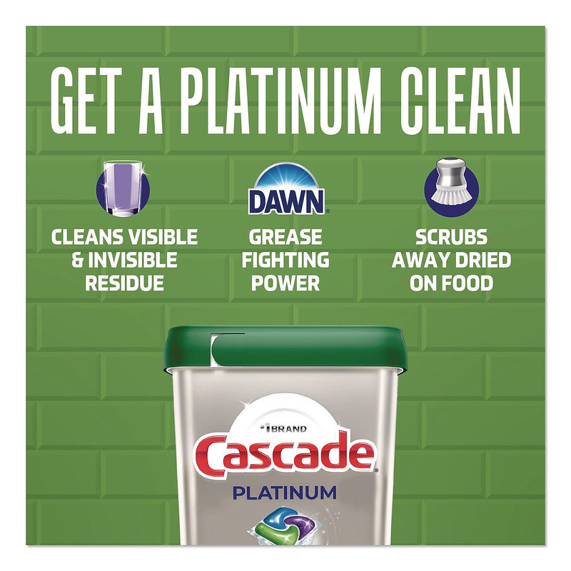 Cascade Platinum ActionPacs Dishwasher Detergent, Fresh Scent, 14 oz., 26 Pacs/Pack, 4 Packs/Carton (80797184)