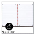 Hardcover Twinwire Notebooks, SCRIBZEE Compatible, 1-Subject, Wide/Legal Rule, Black/Red Cover, (70) 9.88 x 6.88 Sheets
