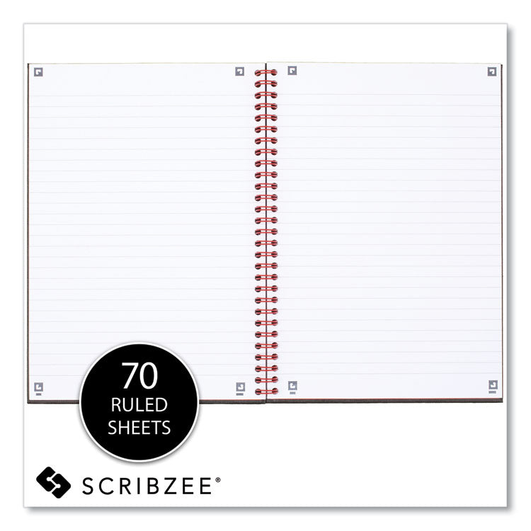 Hardcover Twinwire Notebooks, SCRIBZEE Compatible, 1-Subject, Wide/Legal Rule, Black/Red Cover, (70) 9.88 x 6.88 Sheets
