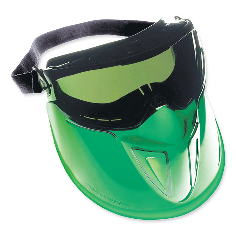 V90 Shield Safety Goggles with Face Shield, Over Glasses, Green Anti-Fog Lens, 6/Box