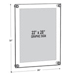 Azar Poster Holder, 26" x 32", Wall Mounted, Black, Acrylic (105530-BLK)