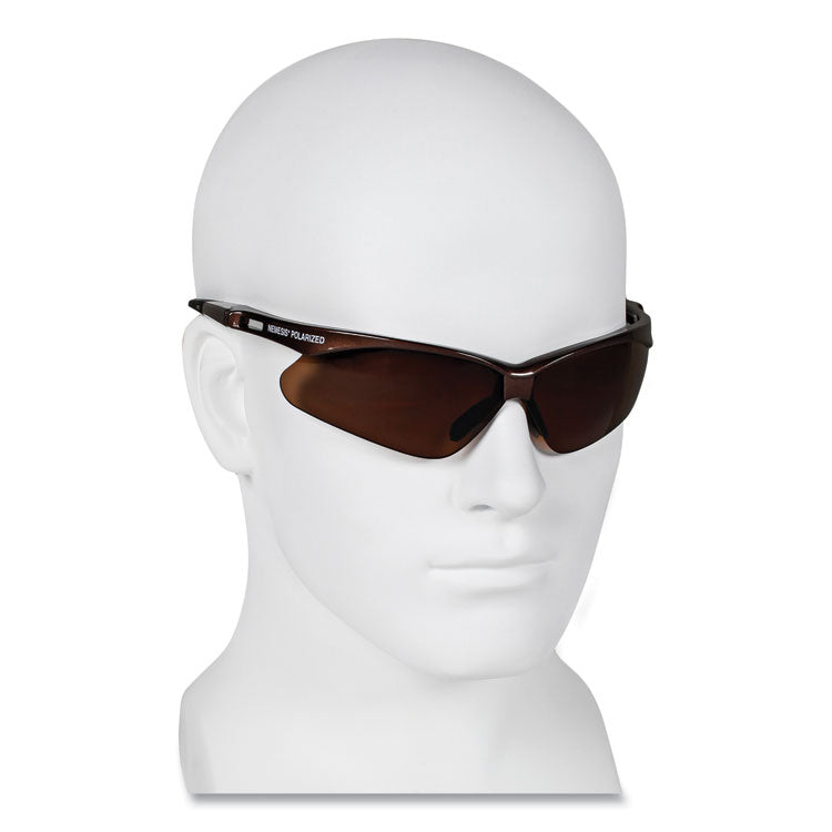 Nemesis Safety Glasses, Brown Frame, Brown Lens, 12/Box