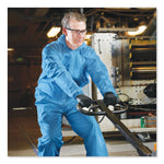 A65 Zipper Front Flame-Resistant Hooded Coveralls, Elastic Wrist and Ankles, X-Large, Blue, 25/Carton