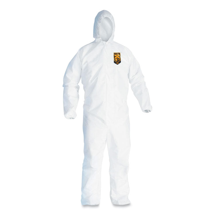 A45 Liquid/particle Protection Surface Prep/paint Coveralls, Hood, Elastic Wrist/ankles, 4xl, White, 25/carton