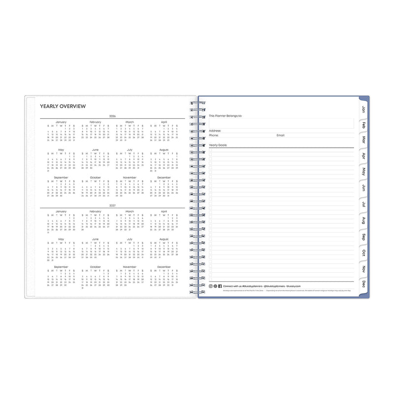 Planning Calendar BS Lindley Frosted PP 8x10 RY26 Monthly Safety Wirebound -