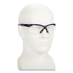 Nemesis Safety Glasses, Metallic Blue Frame, Clear Anti-Fog Lens, 12/Box