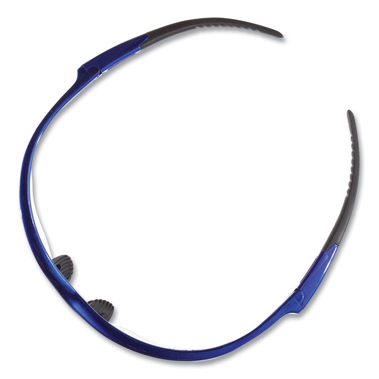 Nemesis Safety Glasses, Metallic Blue Frame, Clear Anti-Fog Lens, 12/Box