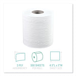 Bath Tissue, Septic Safe, Individually Wrapped Rolls, 2-Ply, White, 500 Sheets/Roll, 48 Rolls/Carton