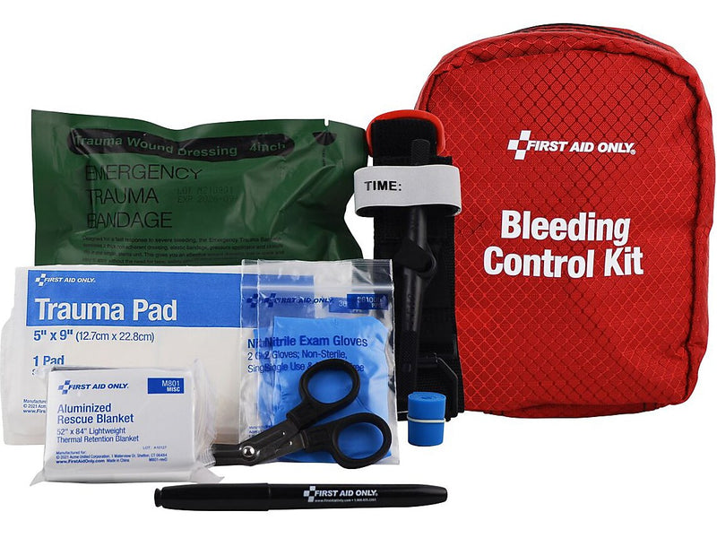 First Aid Only Bleeding Control Kit Fabric Pouch, Limb Wounds, 13 Pieces (91135)