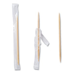 Cello-Wrapped Round Wood Toothpicks, 2.5", Natural, 1,000/box, 15 Boxes/carton