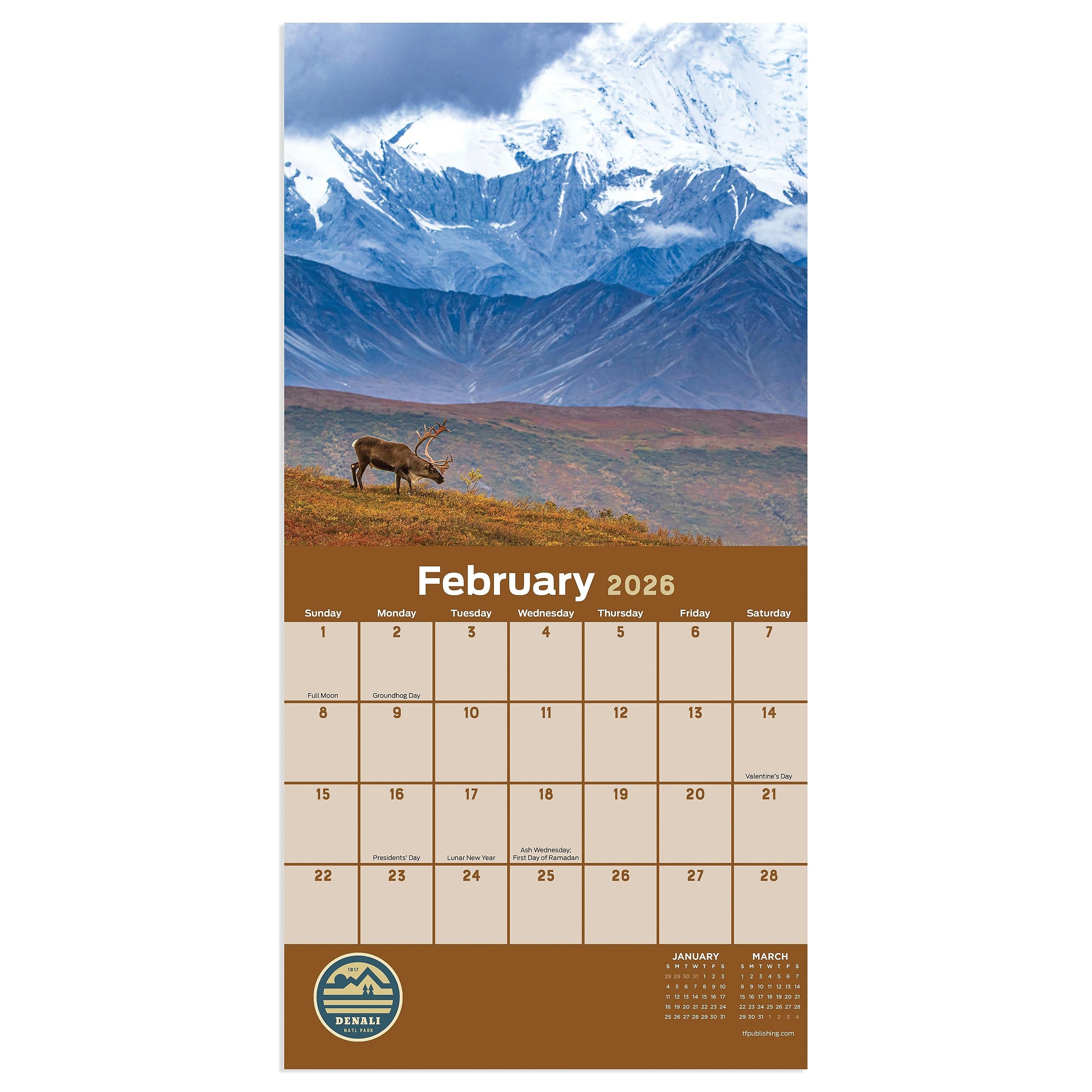 2026 TF Publishing 12" x 17" TF Publishing 7" x 7" National Parks Mini Calendar 26-2004