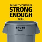 Rubbermaid® Brute® Vented Trash Receptacle without Lid, 55 Gallons, Gray (FG265500GRAY)