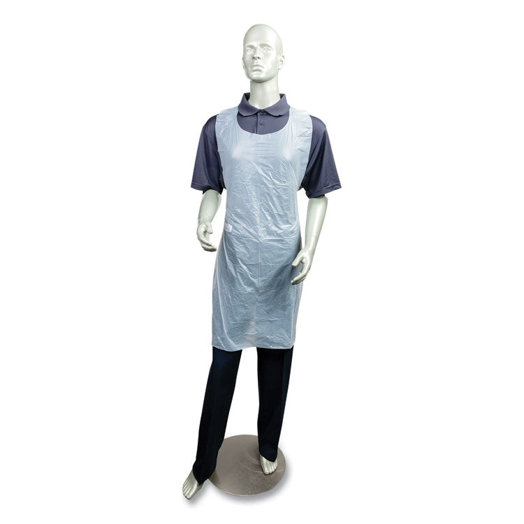 Poly Apron, 28 x 46,  One Size Fits All, White, 100/Pack, 10 Packs/Carton