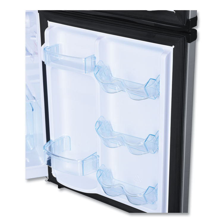 Counter-Height 3.1 Cu. Ft Two-Door Refrigerator/freezer, Black/stainless Steel